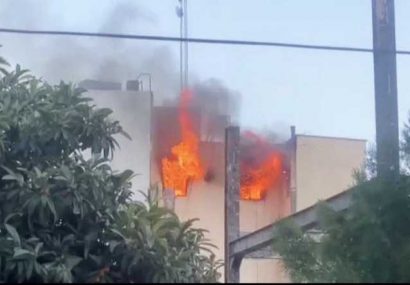آتش سوزی طبقه پنجم شهرداری ایلام به دلیل اتصال برق